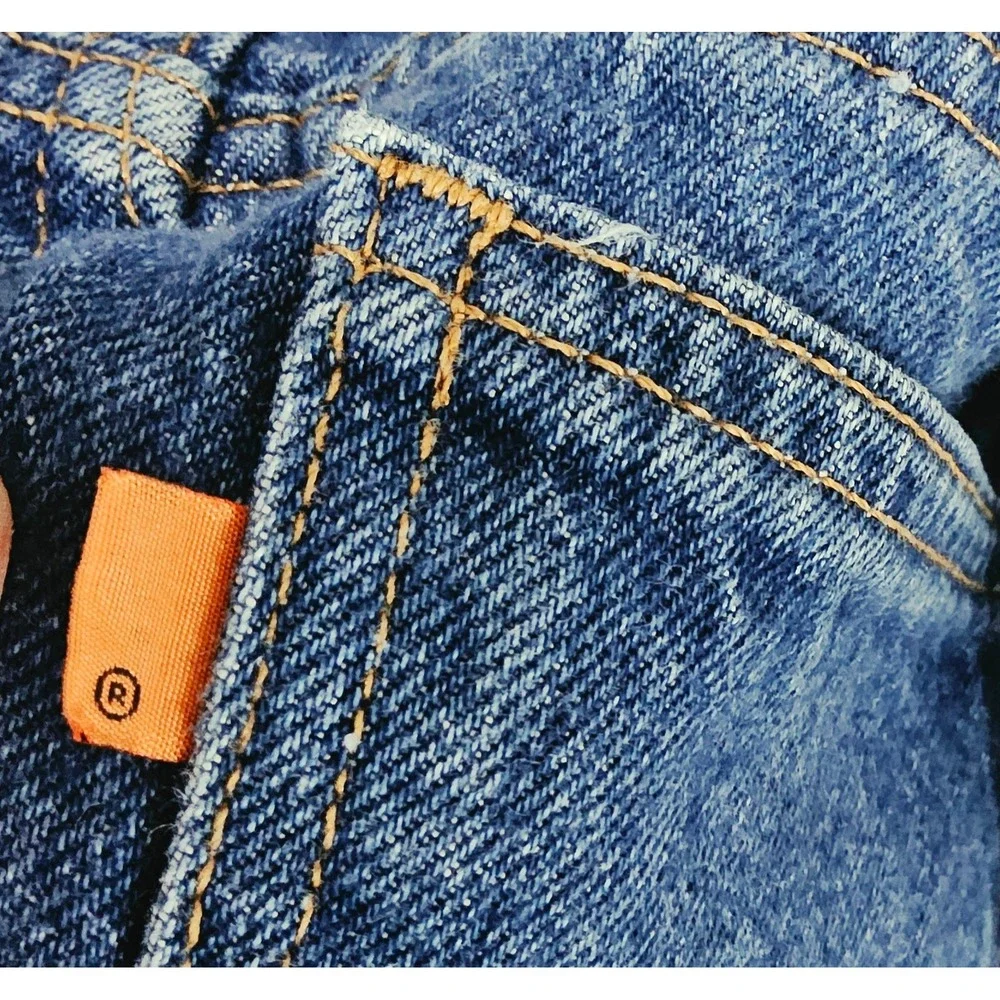 VTG Levis 517 Jeans Mens 32x31 Bootcut Orange Tab 1970s Made in USA Dark Blue
